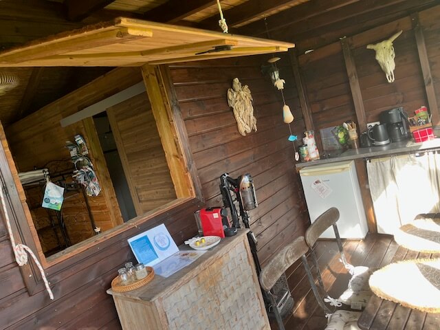 terrasse extérieure bungalow bois Guadeloupe